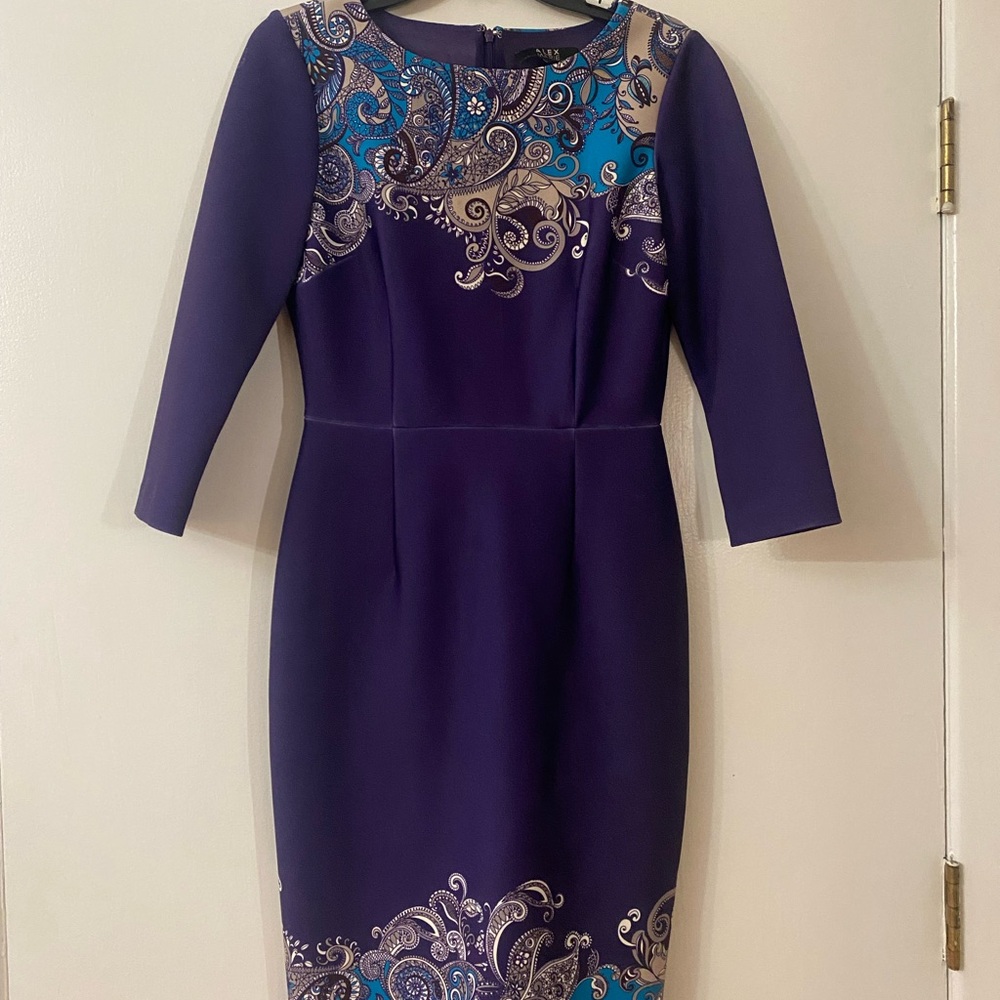 Elegant Purple Dress with Paisley Accents